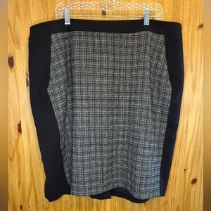 Talbots Black and Gray Checkered Pencil Skirt